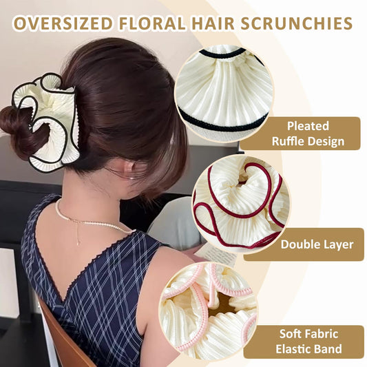 Qigfucm close-up of pleated ruffle texture highlighting soft fabric detail