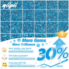 qiipii 24-grid storage organizer with separated rhinestone sizes for quick selection