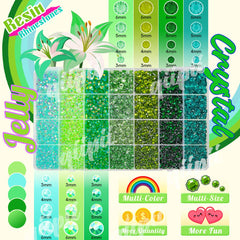qiipii open 28-grid box displaying seven green tones for easy color selection