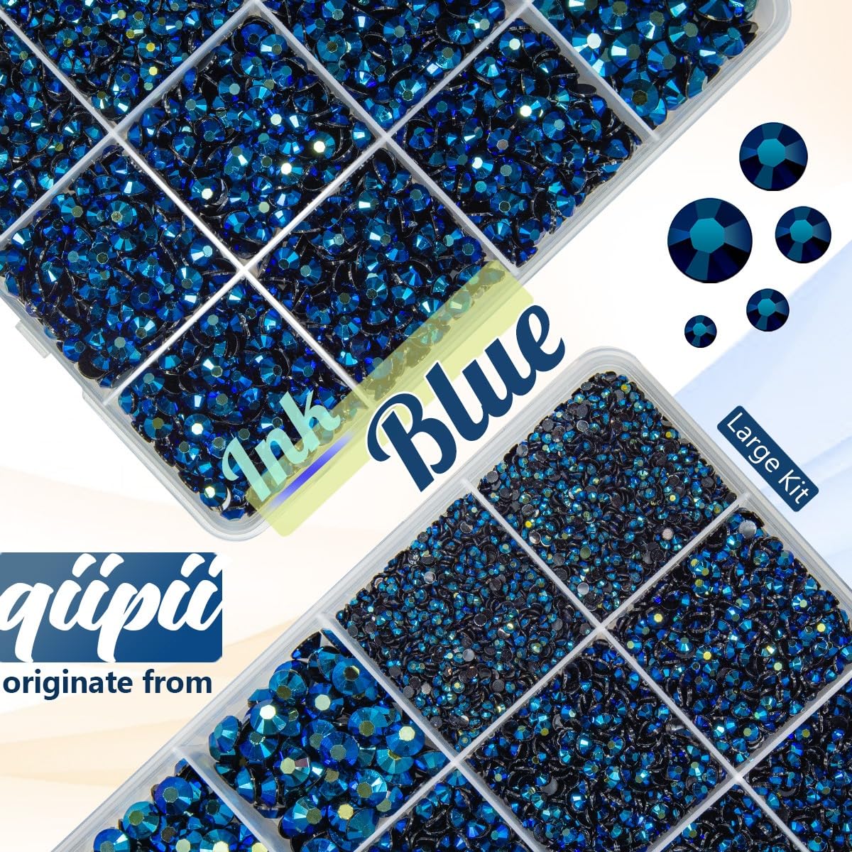 qiipii close-up of bling top coating on resin rhinestone revealing bright sparkle and depth