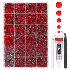 qiipii box front showing red rhinestones and clear organized storage benefit