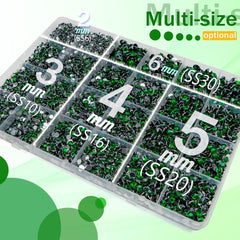 qiipii close-up of 14-facet green resin stone showing bright sparkle