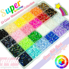 qiipii close-up of 3mm and 4mm stones showing glossy texture and sparkle