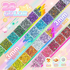 qiipii close-up of 3mm resin stones showing sparkle for detailed designs