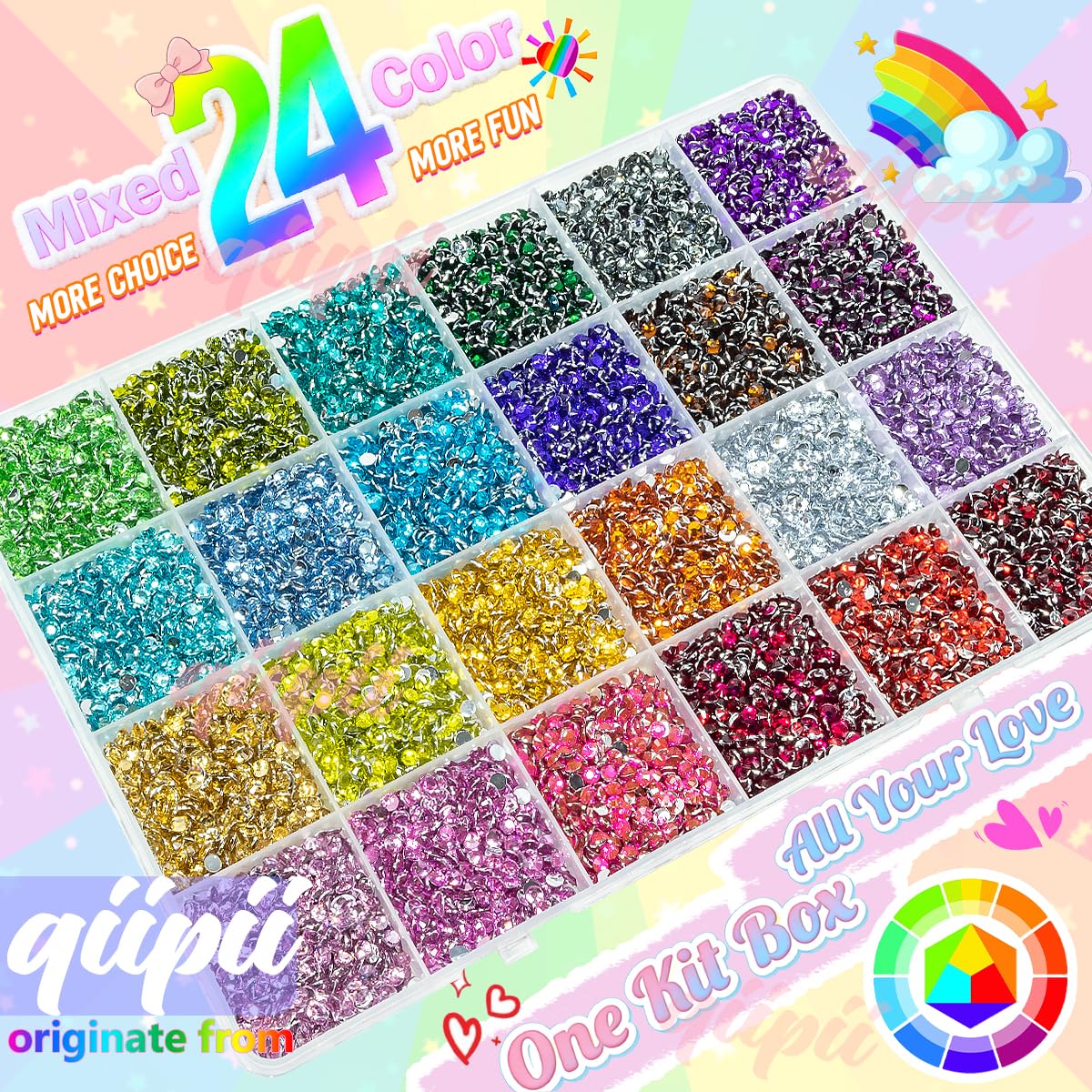 qiipii close-up of separated color grids highlighting vibrant hues for precise designs
