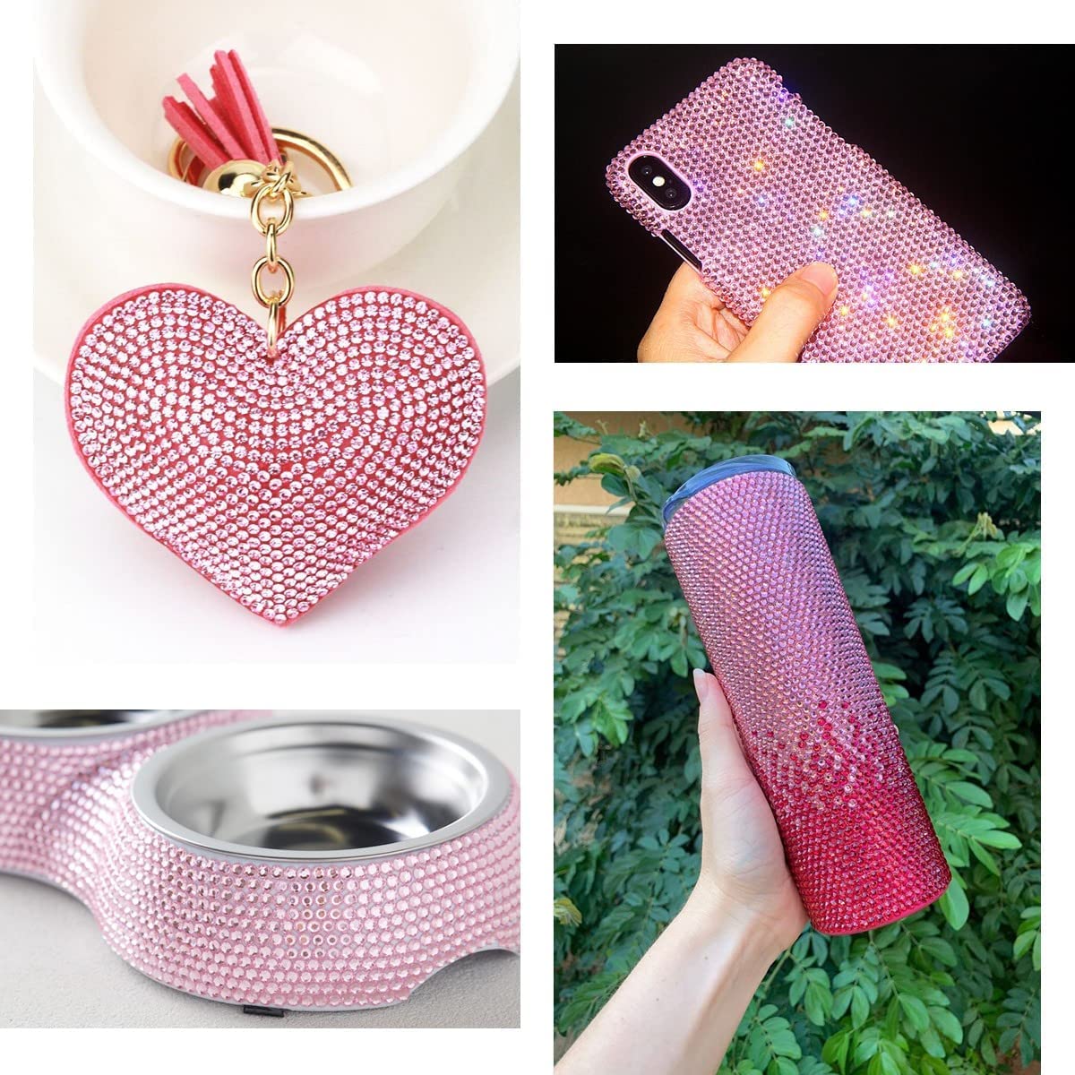 qiipii rhinestones decorating a phone case showing craft versatility and sparkle
