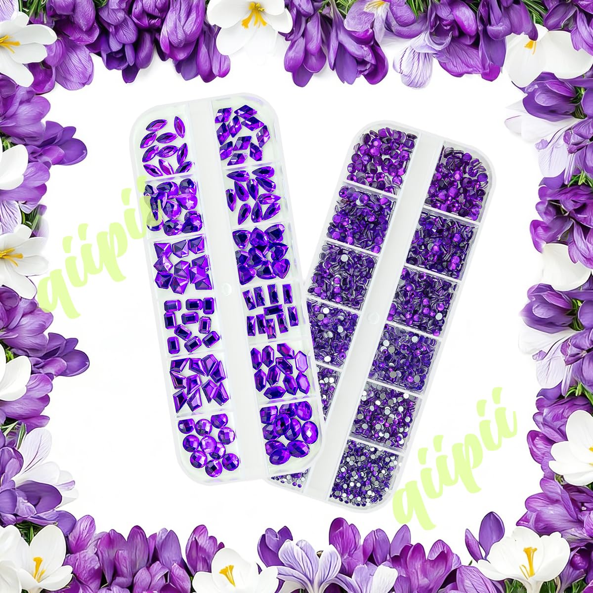 qiipii dark purple gems decorating a tumbler for creative craft appeal