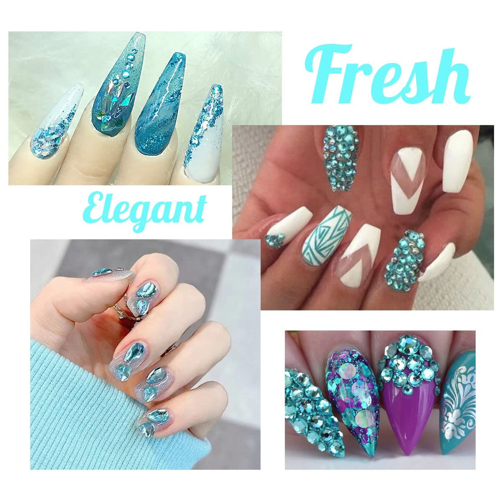 qiipii face decorated with aquamarine crystals for bold festival styling