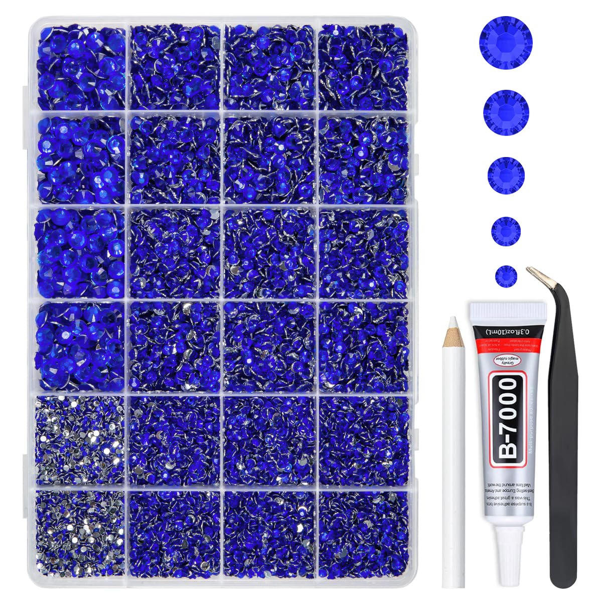 qiipii front box open kit showing organized grids and included glue for easy crafting