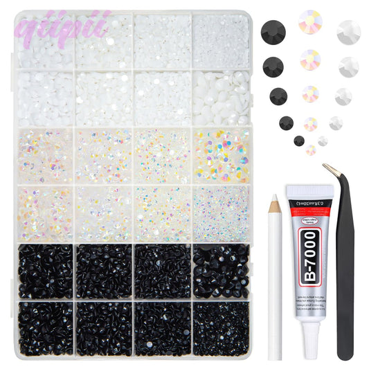 qiipii front box open showing organized rhinestone trays and tools for neat storage