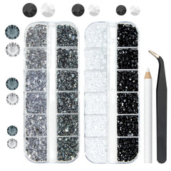 qiipii front box shot showing neat black and white gemstones, highlights easy selection