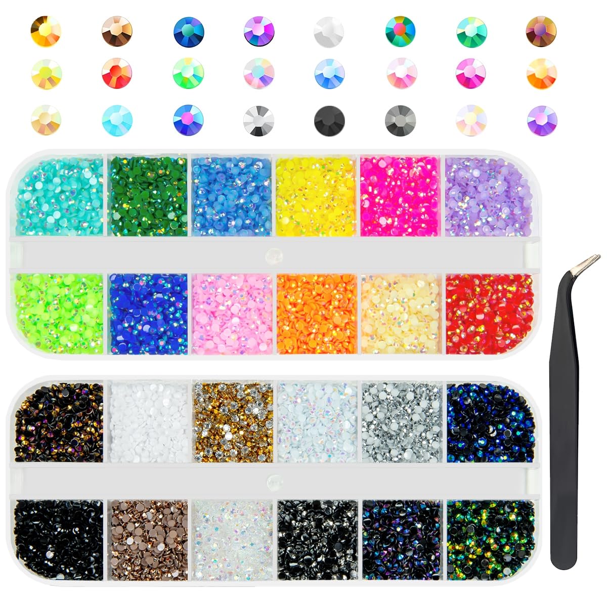 qiipii front packaging showing 24 organized colors for easy selection