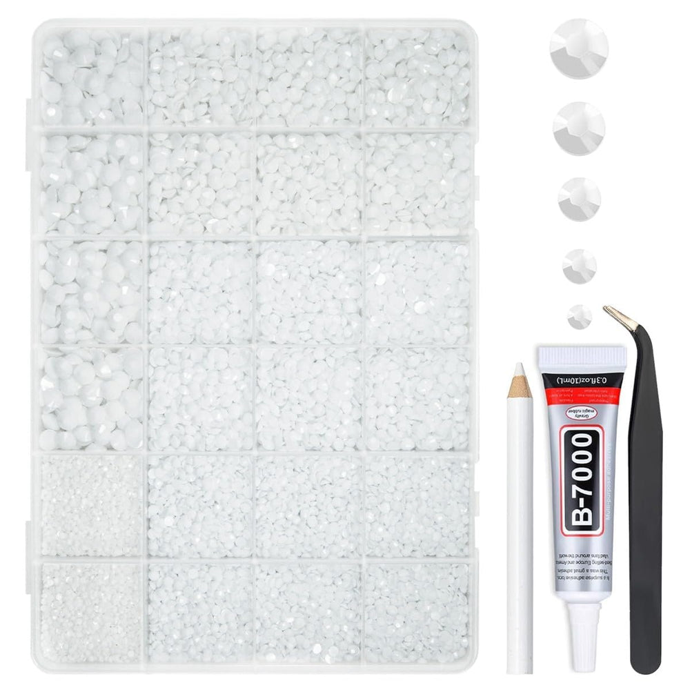 qiipii front packaging of rhinestones and glue showing kit contents and convenience