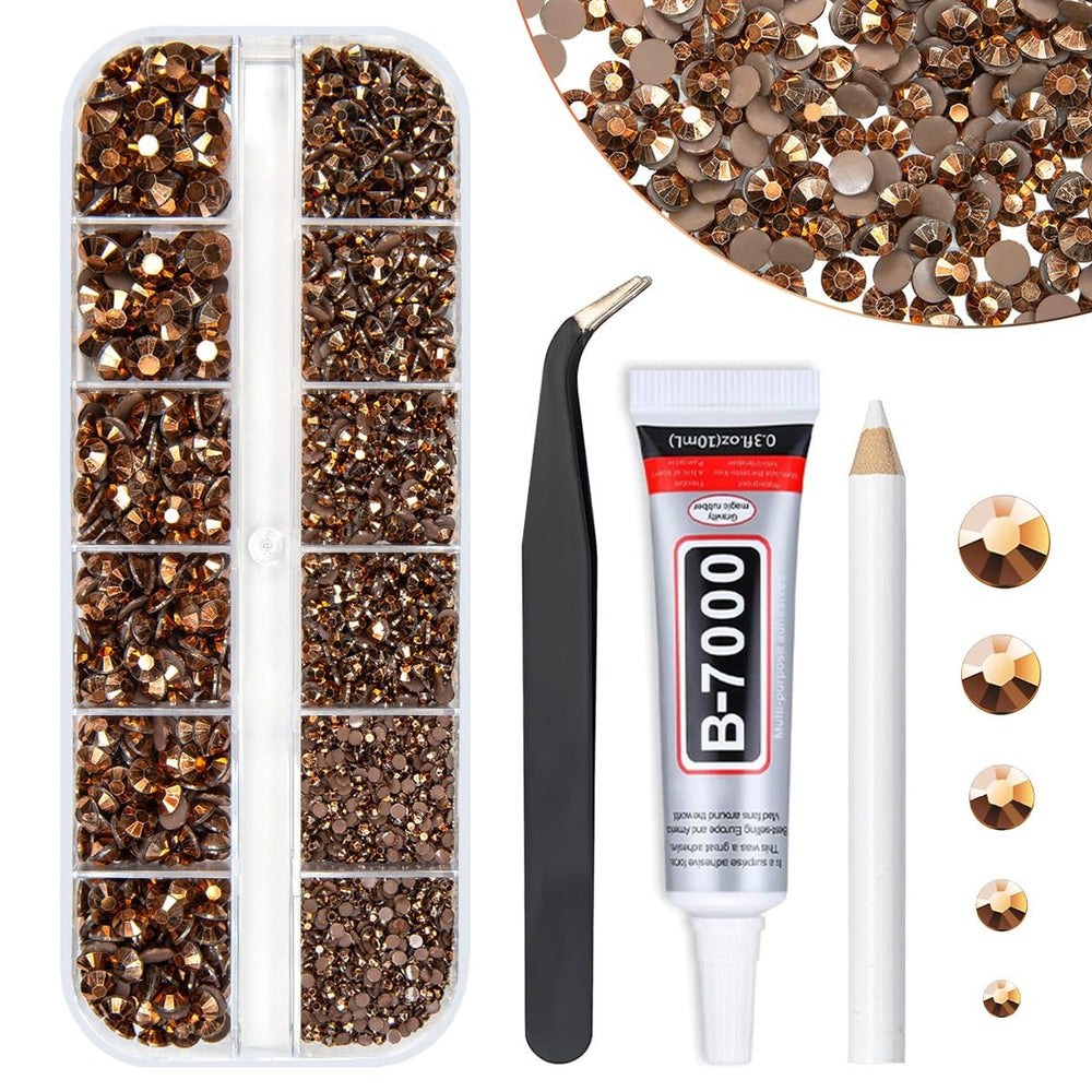 qiipii front packaging showing brown jelly rhinestones set for quick identification and crafting