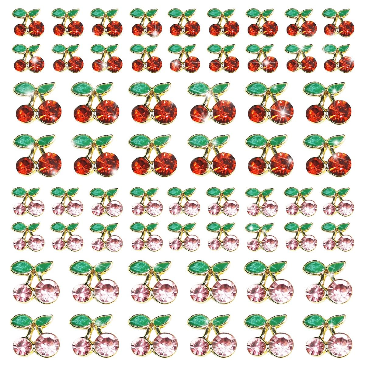 qiipii front packaging showing 60 cherry nail charms and benefits