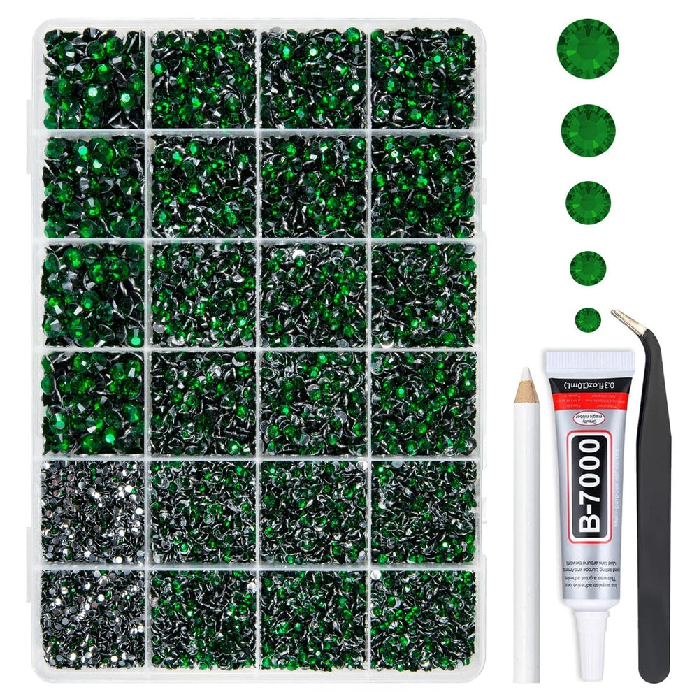 qiipii front packaging showing emerald green rhinestone kit benefits