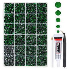 qiipii front packaging showing emerald green rhinestone kit benefits