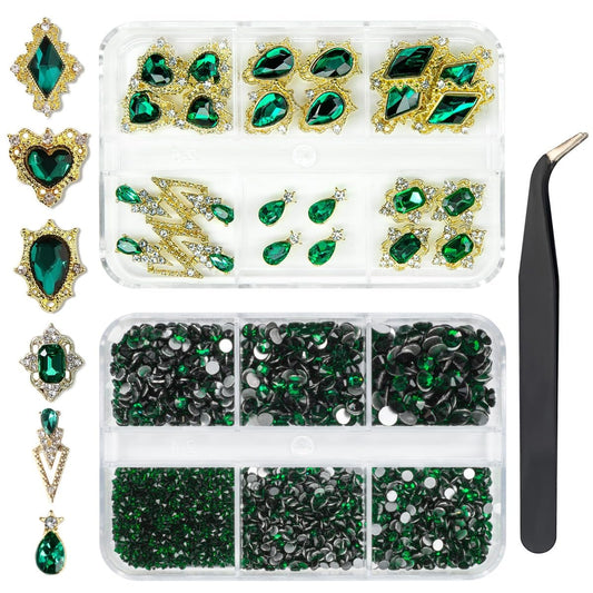 qiipii front packaging kit showing both charm and rhinestone boxes for easy selection