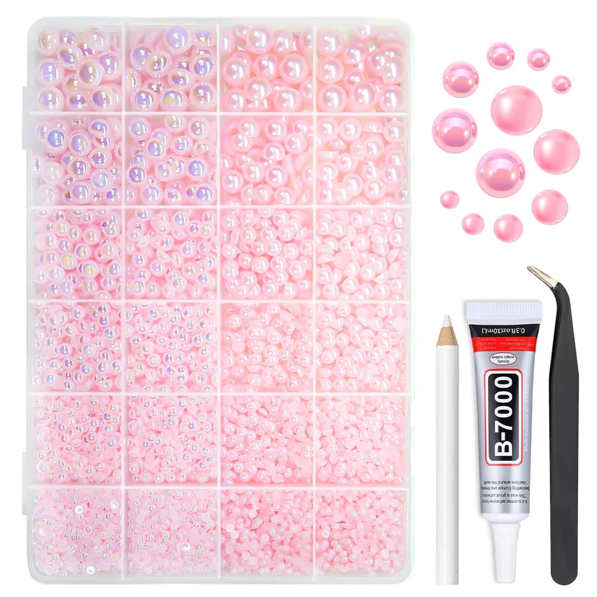 qiipii front packaging showing light pink pearls and kit convenience