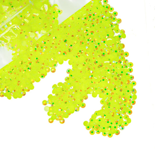 qiipii front packaging showing bulk neon yellow rhinestones for abundant projects