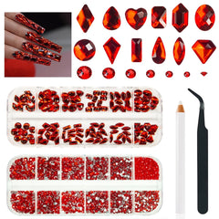qiipii front packaging showing full red rhinestones kit and quantity benefit