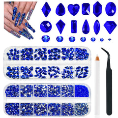 qiipii front packaging displaying blue rhinestones and tools for organized use