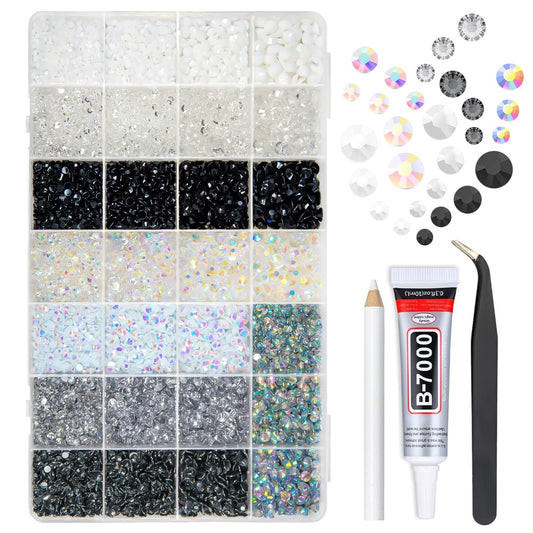 qiipii front packaging showing organized rhinestone kit for easy storage