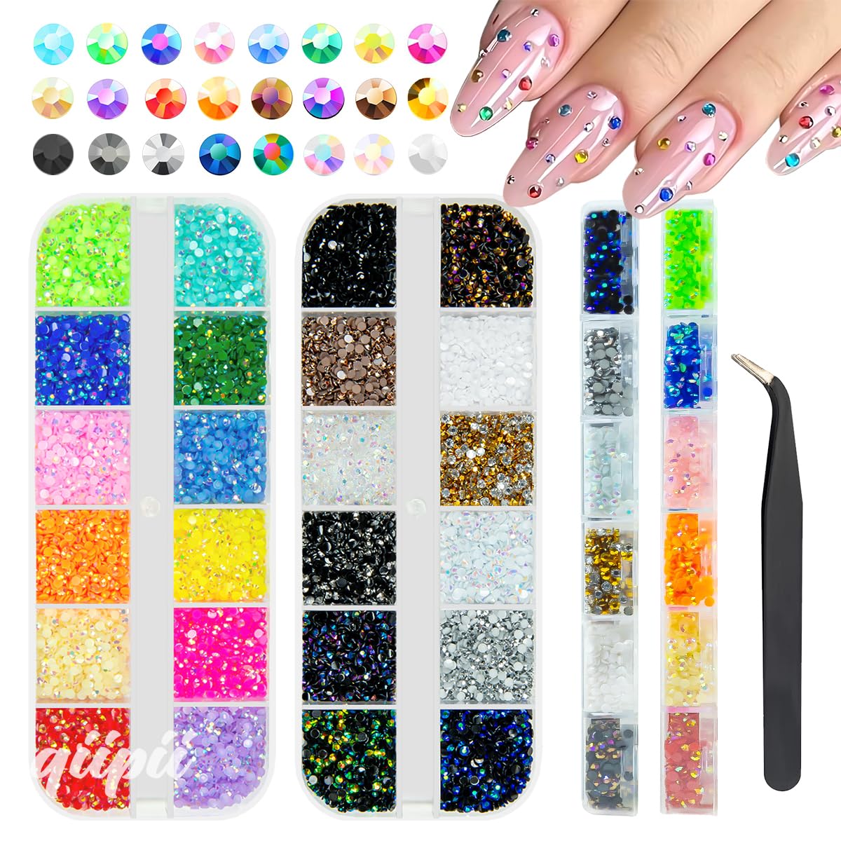 qiipii front packaging showing 24-color kit and tidy grids for easy storage and gifting