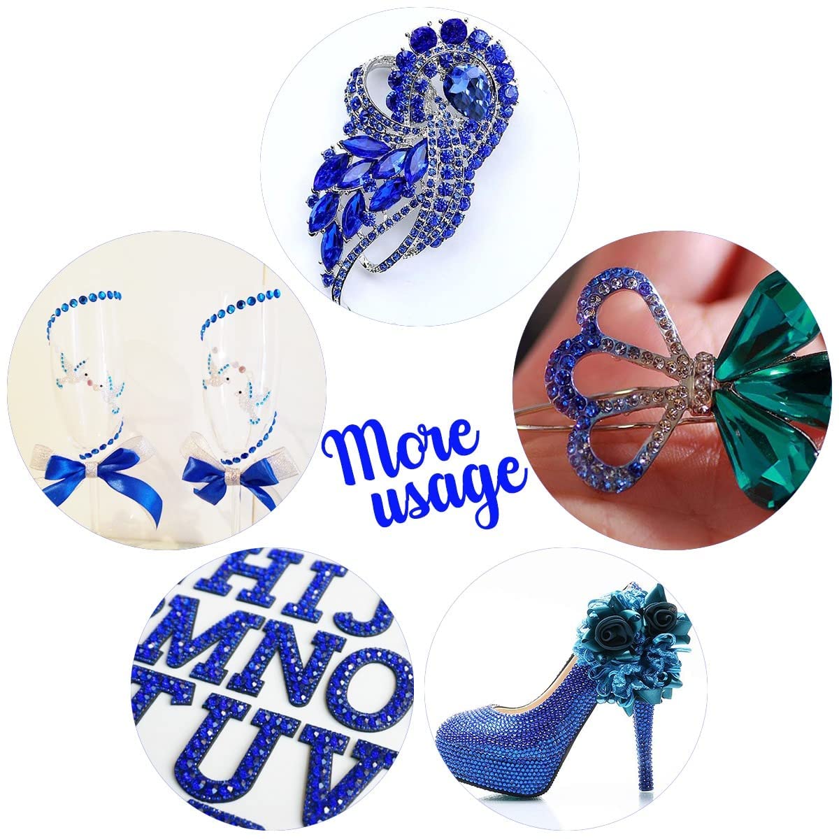 qiipii gems on tumbler demonstrating vibrant blues for a durable decorative finish