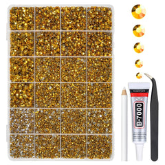 qiipii front packaging showing 24-grid kit and gold gems adds organized convenience