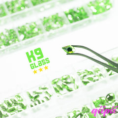 qiipii assorted shaped rhinestones laid out to highlight variety and creative options