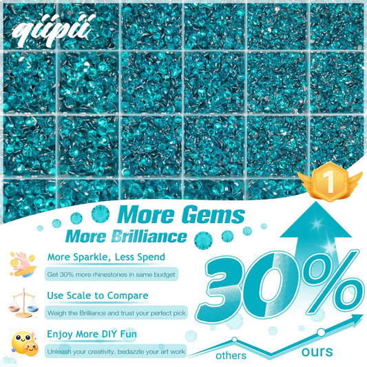 qiipii open 24-grid storage box with sorted gemstones for easy access