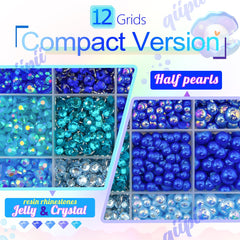 qiipii close-up of mixed pearls and rhinestones showing sparkle and color contrast