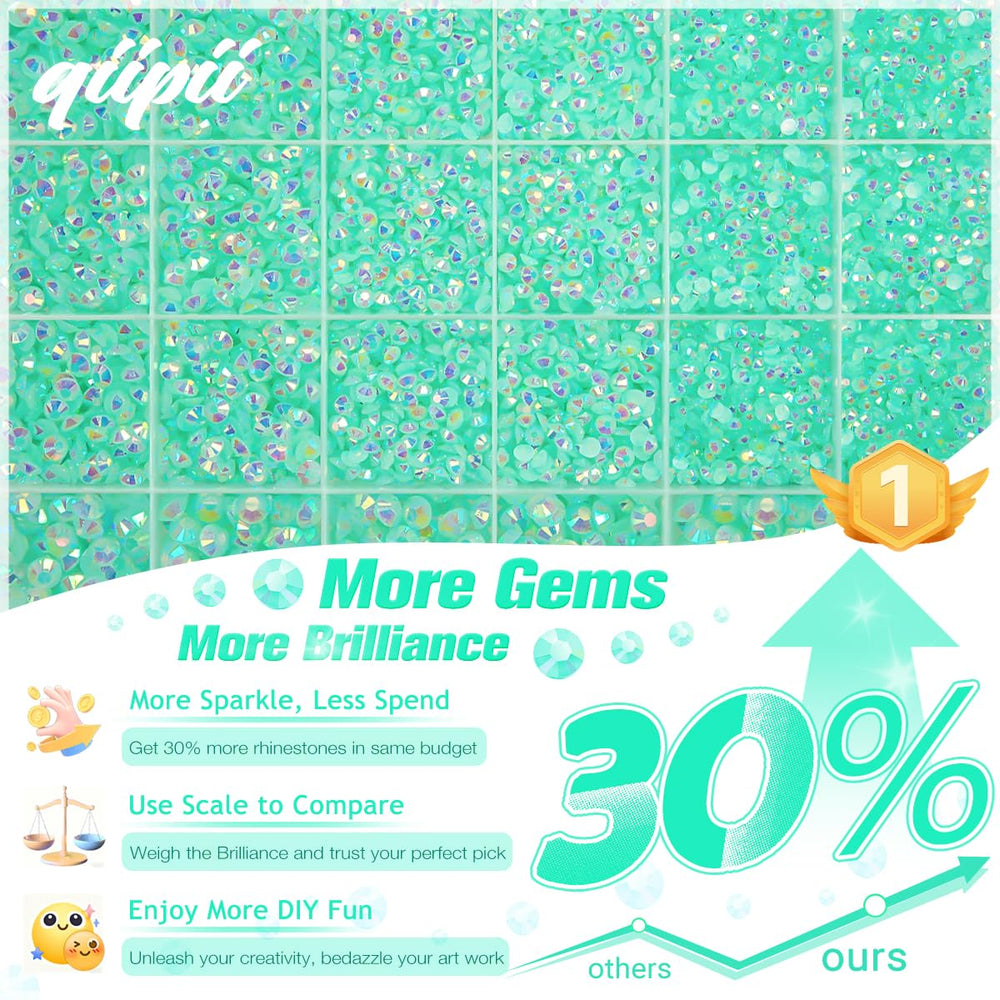 qiipii closeup of rhinestone facets showing vivid sparkle and refraction