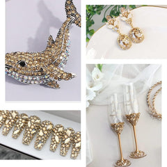 qiipii rhinestones adhered on a stainless tumbler for durable decorative finish