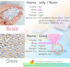qiipii rhinestones beside a coin to show scale and help choose the right 3–6mm sizes