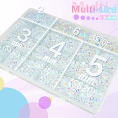 qiipii arranged sample of 2mm to 6mm rhinestone sizes for selection guidance