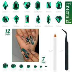 qiipii display of 12 different flatback shapes for versatile designs