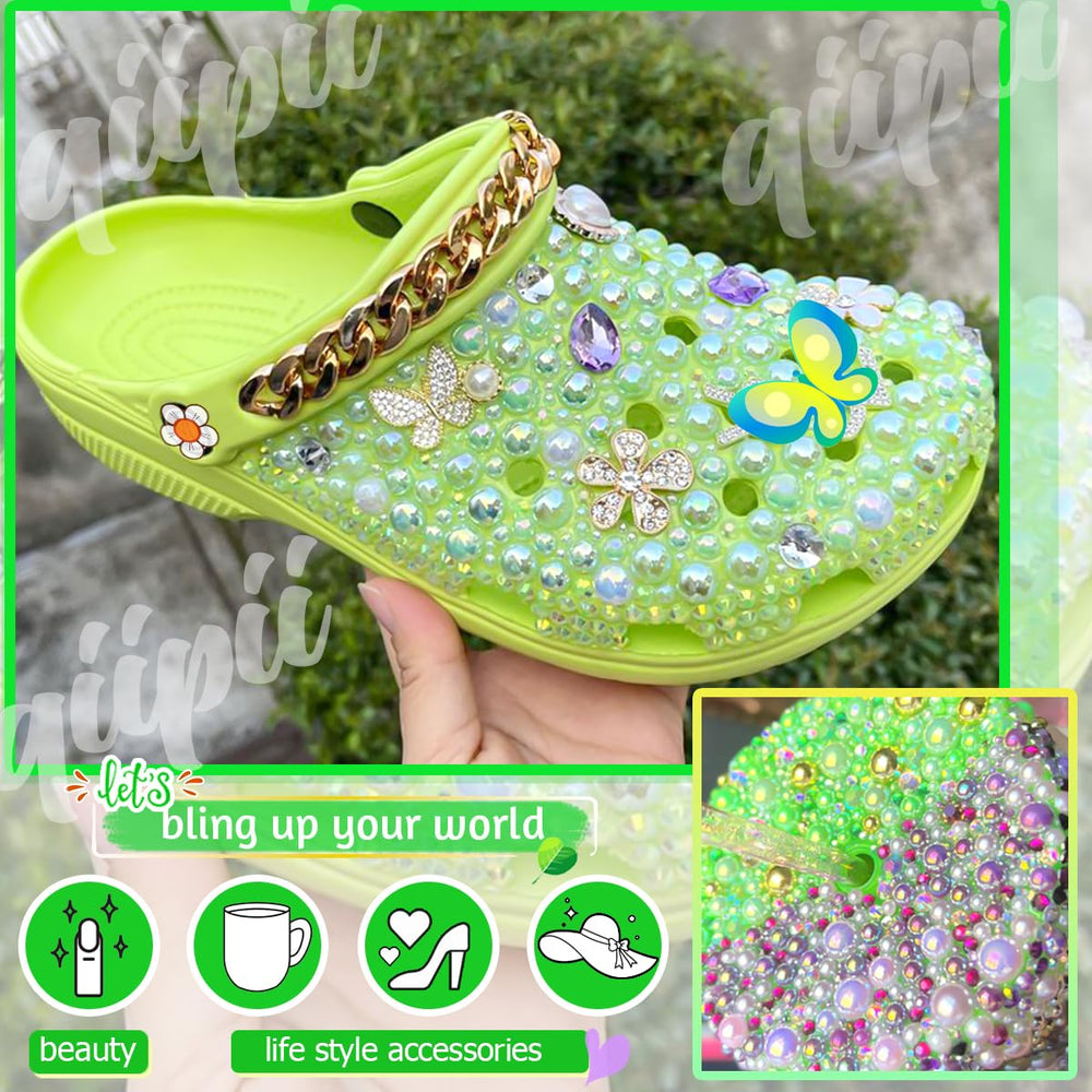 qiipii tumbler decorated with pearls and rhinestones demonstrating long-lasting decorative effect