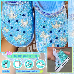 qiipii decorated tumbler with aqua gems adding sparkle to drinkware