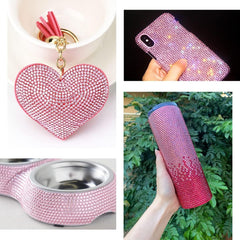 qiipii rhinestones applied to a tumbler adding long-lasting sparkle