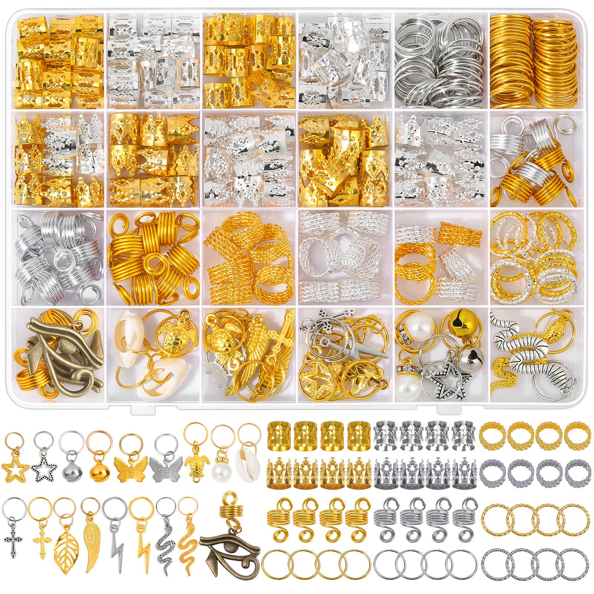 Qinzave front box display showing full 294-piece kit for easy selection
