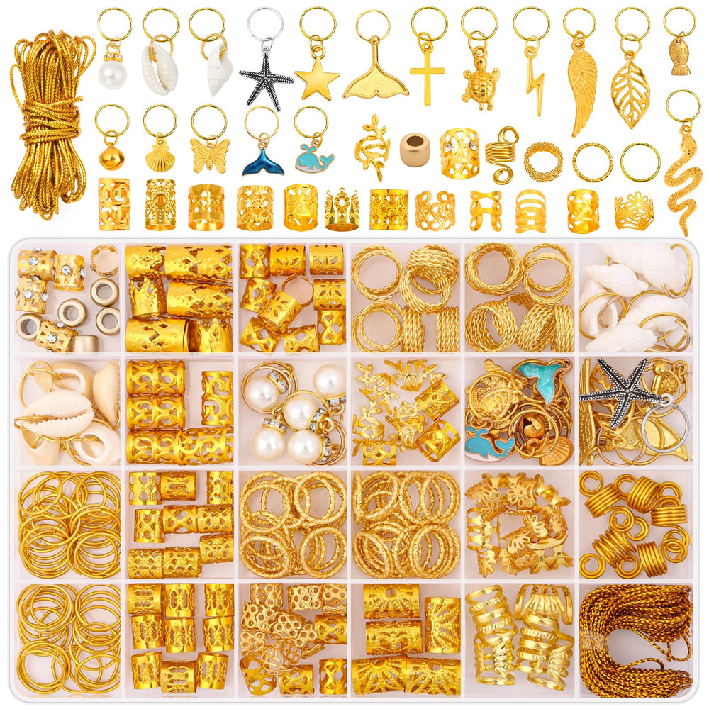Qinzave front packaging showing full 255-piece gold set and organized box, easy selection benefit