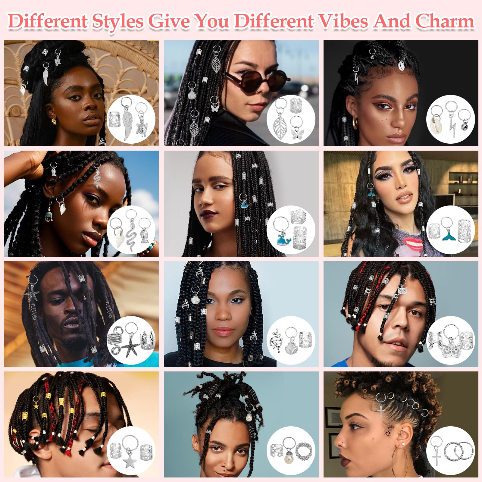 Qinzave festival hairstyle with multiple charms showing bold wearable flair