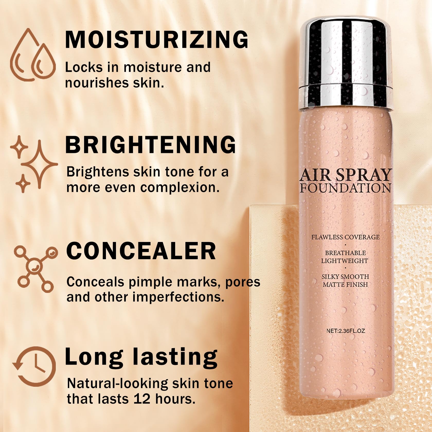 QIUFSSE before and after split face showing smoothing and brightening benefit