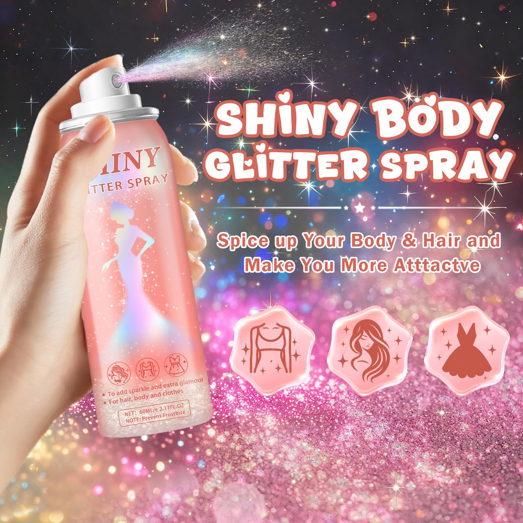 QIUFSSE close-up of ultra-fine holographic glitter texture for smooth shine