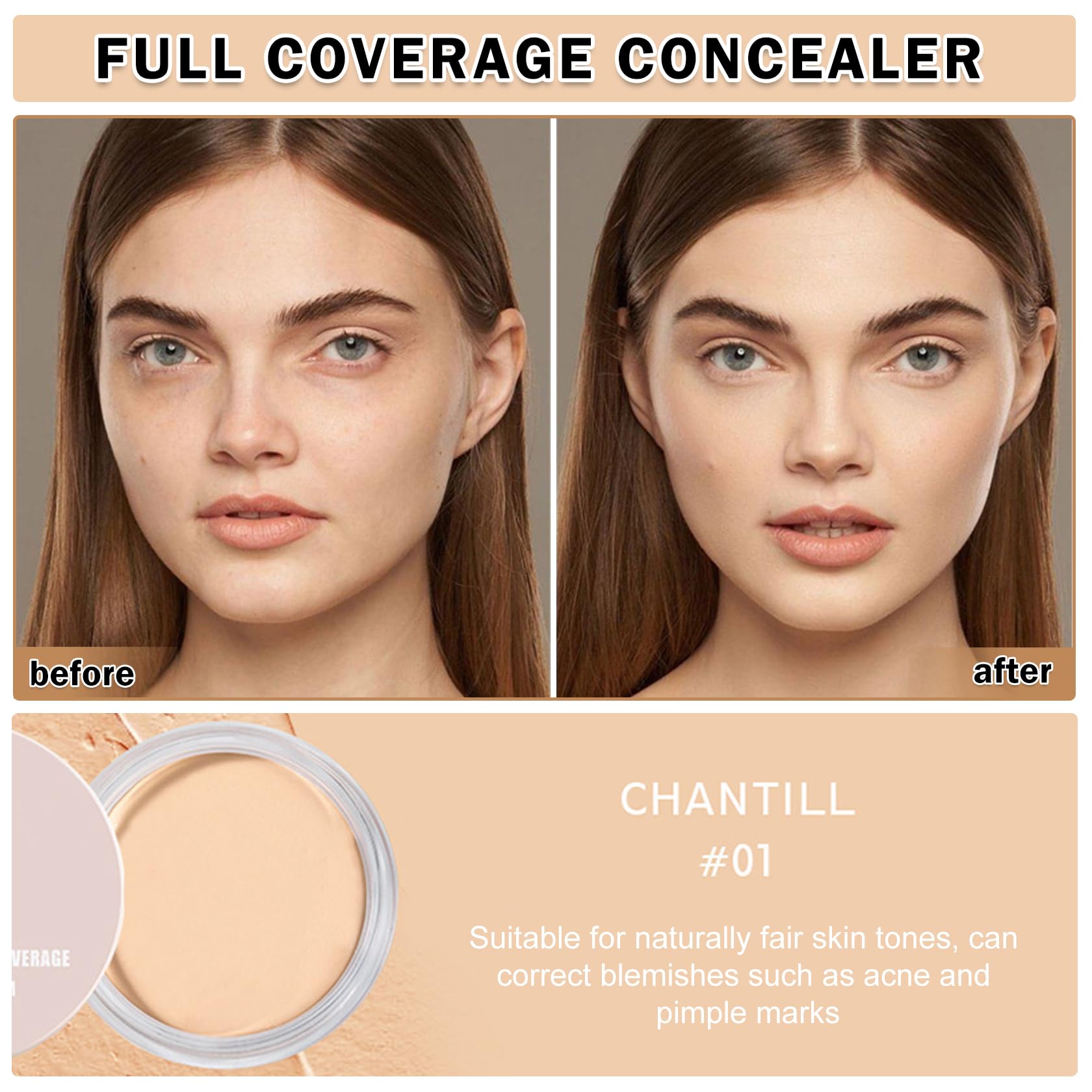 QIUFSSE concealer open cap creamy texture demonstrating blendability