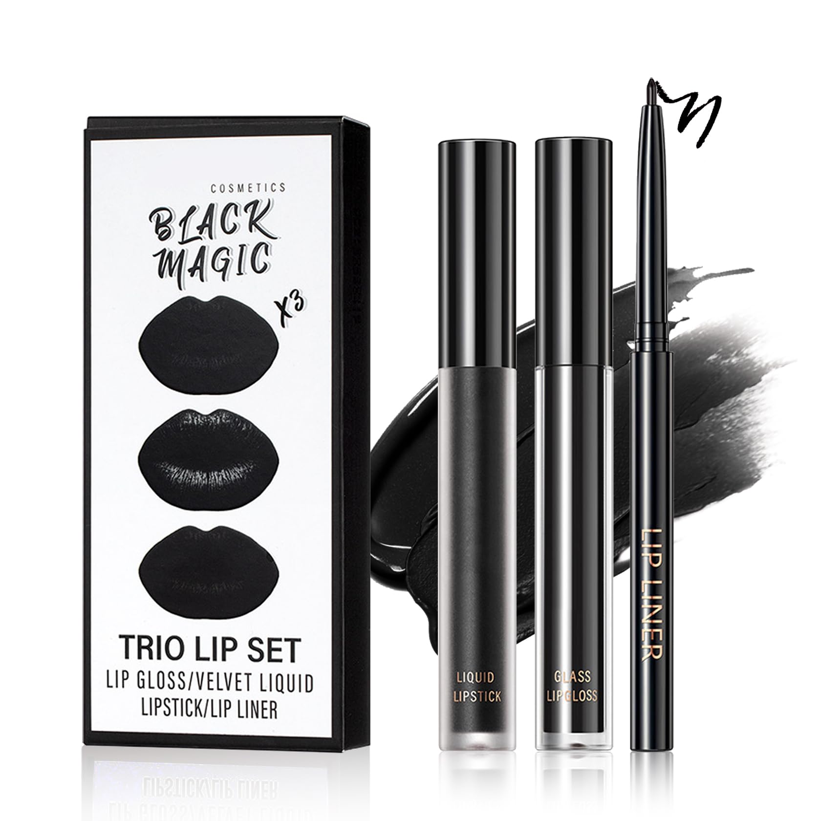 QIUFSSE front packaging showing kit and benefits of complete lip set