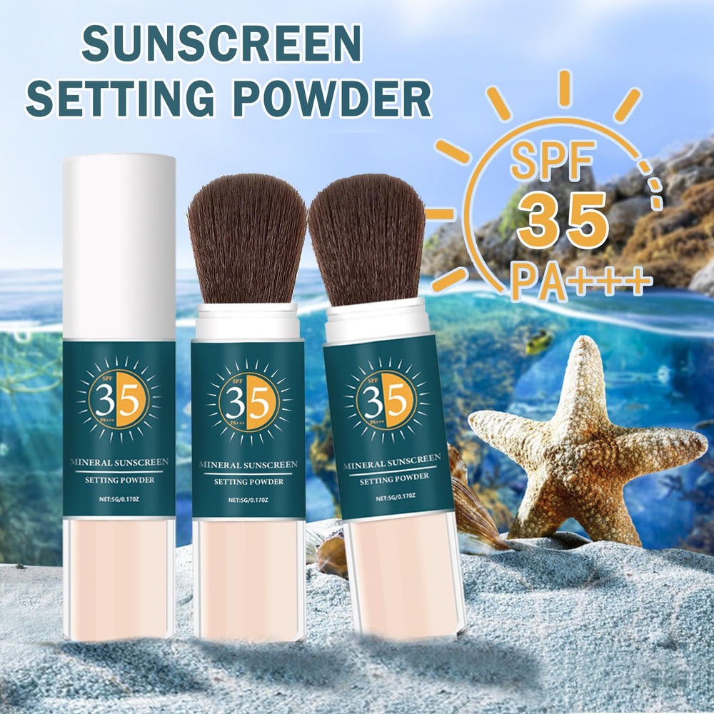 QIUFSSE powder in a purse for on-the-go sun protection