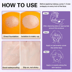 QIUFSSE applying primer with included powder puff for smooth, even makeup application